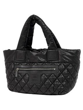 Chanel CC Logo Tote Nylon Black